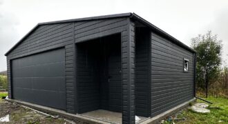 Garaż 8m x 6m Grafit MAT, brama segmentowa, wnęka