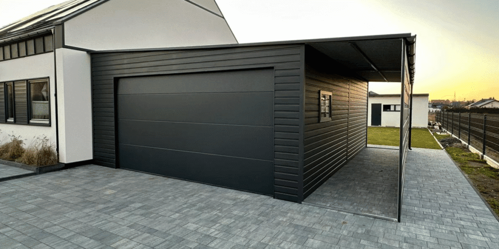 garaż z wiatą