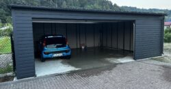 Garaż 7,50m x 6m Grafit, brama segmentowa