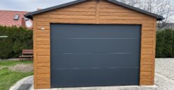 Garaż 4m x 6m (24m2) Złoty dąb + Grafit, brama segmentowa