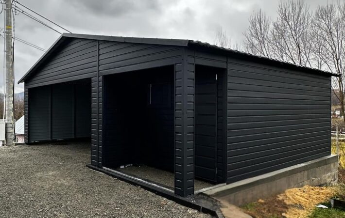 Garaż- wiata 8m x 6m RAL9005 Czarny MAT