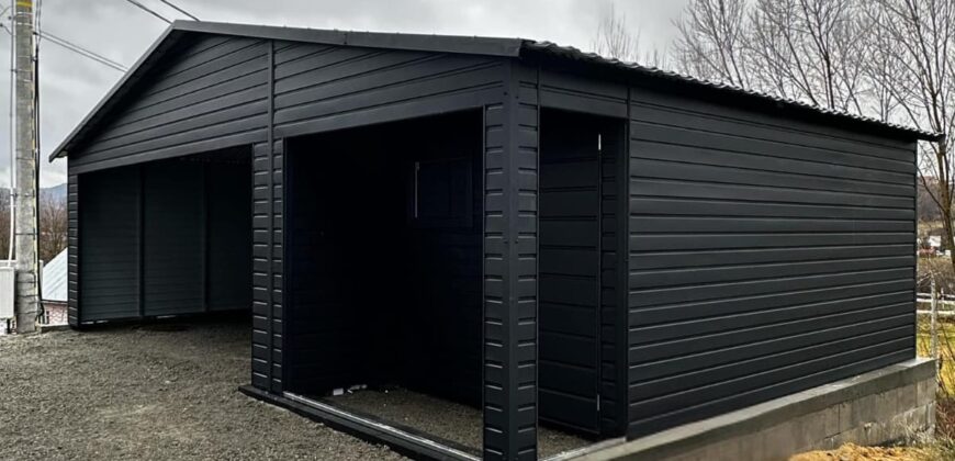Garaż- wiata 8m x 6m RAL9005 Czarny MAT
