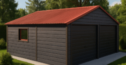 Garaż drewniany 6m x 6m, deska płaska