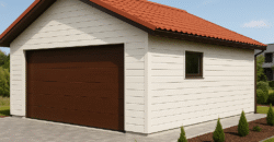 Garaż drewniany 6m x 6m, brama segmentowa, blachodachówka