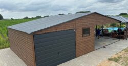 Garaż 5m x 6m + wiata 5m x 6m Orzech (do 35m2)