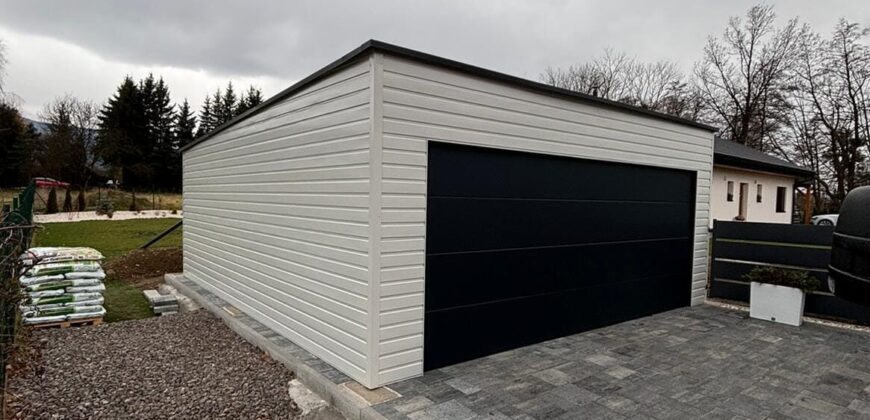 Garaż 6m x 7m, Biały + Grafit