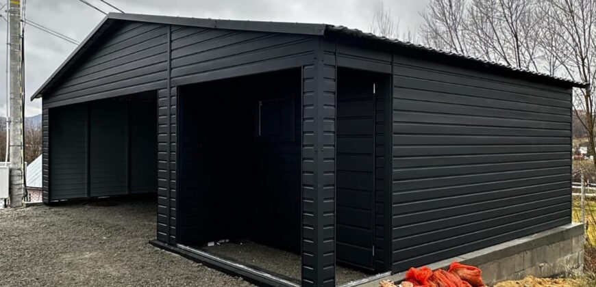 Garaż- wiata 8m x 6m RAL9005 Czarny MAT