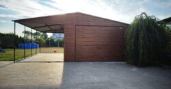 Garaż 4m x 5m +3m wiata (do 35m2) Orzech