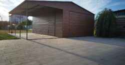 Garaż 4m x 5m +3m wiata (do 35m2) Orzech