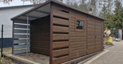 Domek ogrodowy 4m x 3m +1m wiata, Orzech