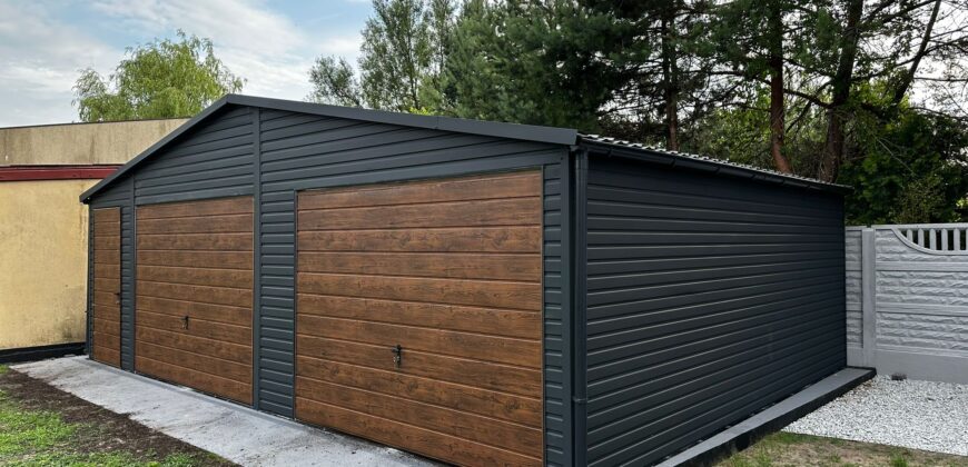 Garaż  8,5m x 6m Grafit + Orzech