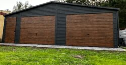 Garaż  8,5m x 6m Grafit + Orzech