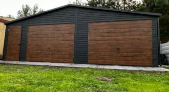 Garaż  8,5m x 6m Grafit + Orzech