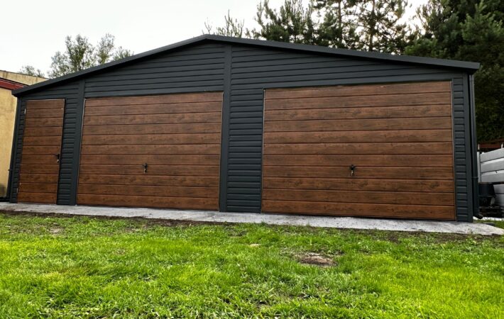 Garaż  8,5m x 6m Grafit + Orzech