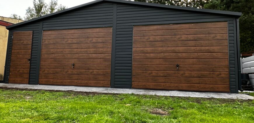 Garaż  8,5m x 6m Grafit + Orzech