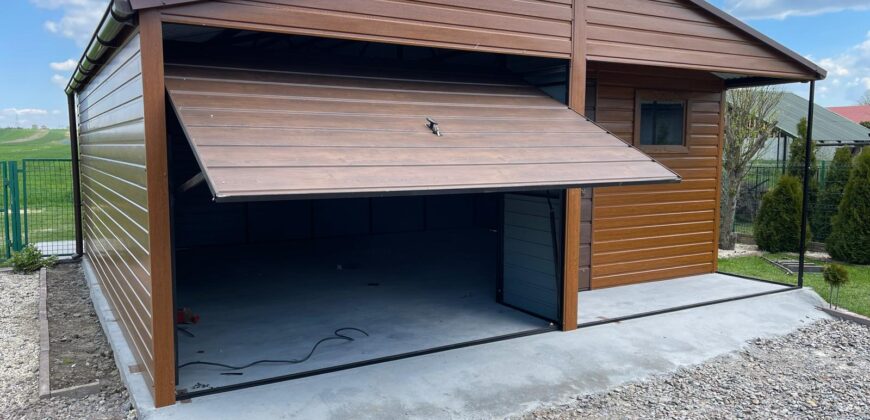 Garaż 6m x 6m Złoty dąb + Orzech