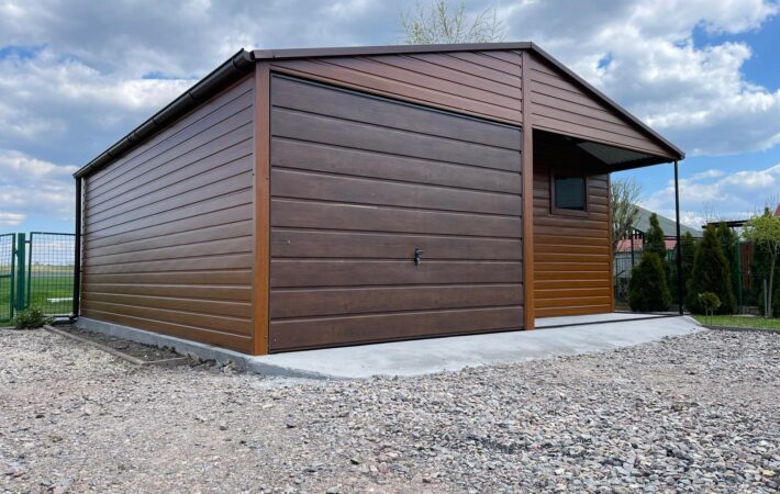 Garaż 6m x 6m Złoty dąb + Orzech