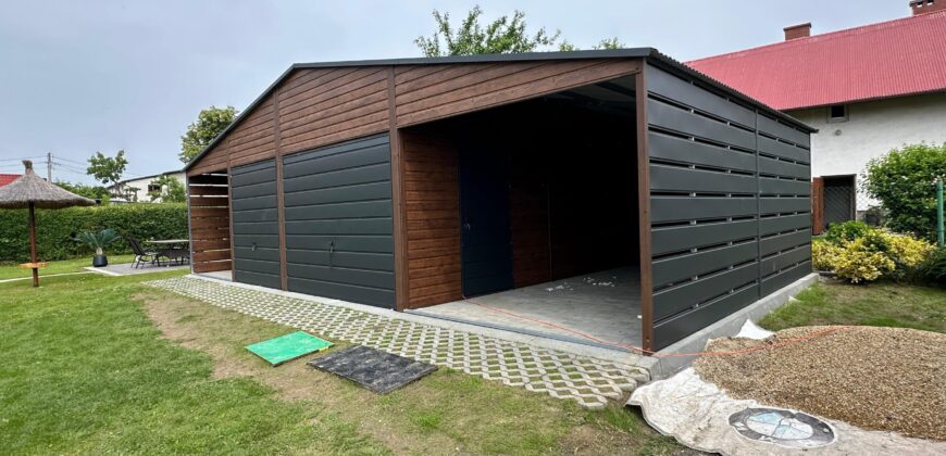Garaż 10,5m x 6m(63m2) Orzech + wiaty Antracyt