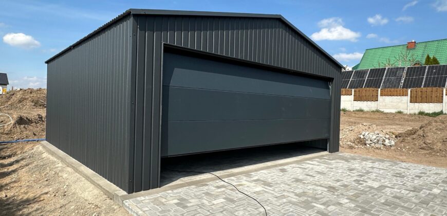 Garaż 6m x 6m RAL7016 Antracyt, brama segmentowa 5m