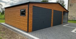 Garaż 10m x 6m (60m2) Multigloss + Grafit MAT, wiata panelowa