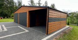 Garaż 10m x 6m (60m2) Multigloss + Grafit MAT, wiata panelowa