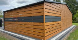 Garaż 10m x 6m (60m2) Multigloss + Grafit MAT, wiata panelowa