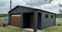 Garaż 6m x 5.80m, wnęka, blachodachówka, brama segmentowa