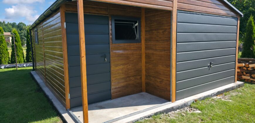 Garaż 5m x 7m, wnęka, drewnopodobny