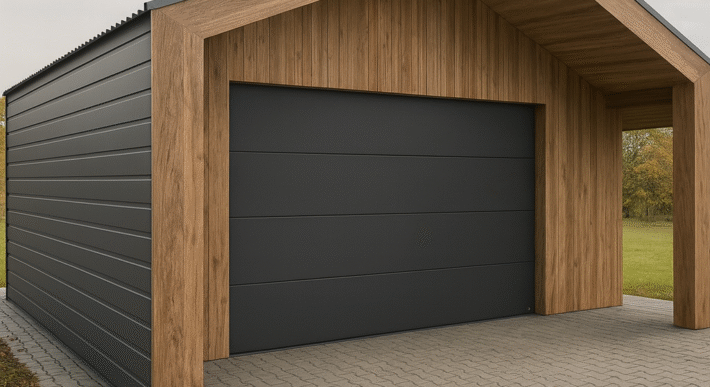 BarnBox – nowoczesna stodoła, 4m x 6m + 1m, brama segmentowa