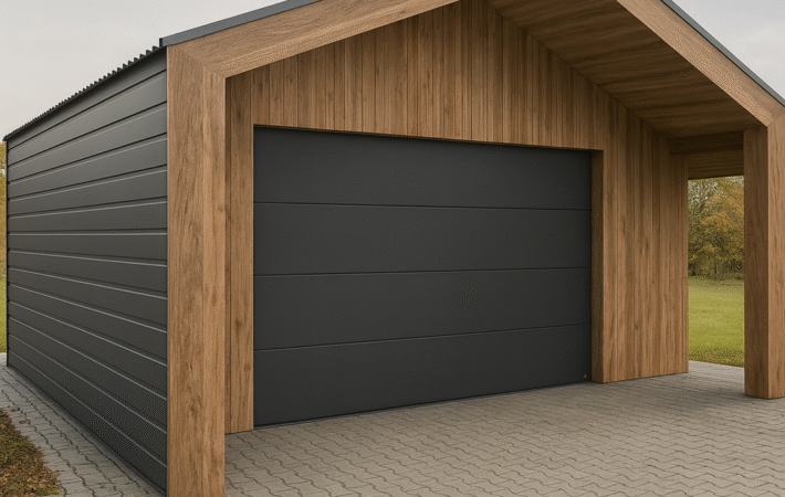 BarnBox – nowoczesna stodoła, 4m x 6m + 1m, brama segmentowa