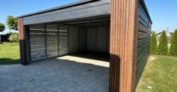 Wiata garażowa, carport, 6m x 6m, lamele blaszane