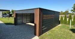 Wiata garażowa, carport, 6m x 6m, lamele blaszane
