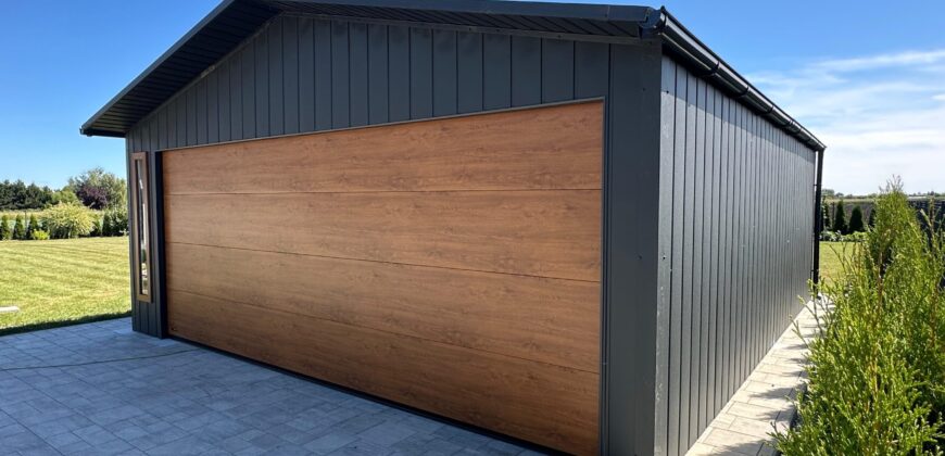 Garaż 6m x 7m, brama segmentowa, witryna, podbitka