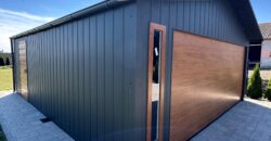 Garaż 6m x 7m, brama segmentowa, witryna, podbitka