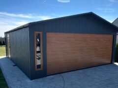 Garaż 6m x 7m, brama segmentowa, witryna, podbitka