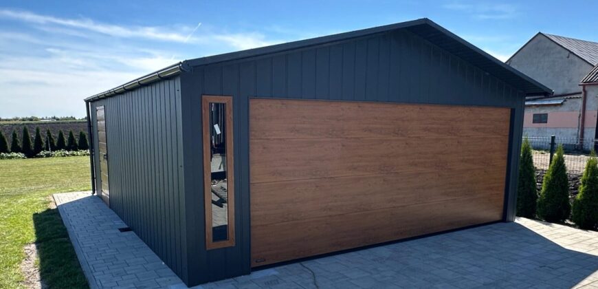 Garaż 6m x 7m, brama segmentowa, witryna, podbitka