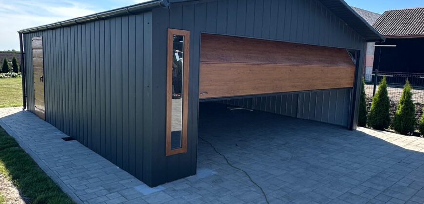 Garaż 6m x 7m, brama segmentowa, witryna, podbitka