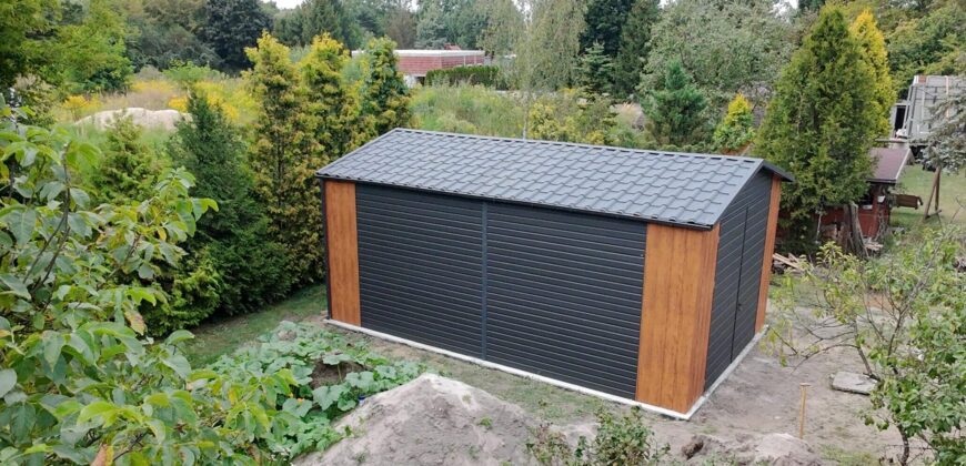 Domek narzędziowy, magazyn, 4.5m x 7.50m, nowoczesny, konstrukcja stalowa z montażem