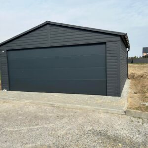 Garaż 6m x 5,80m (do 35m2) Grafit, brama segmentowa
