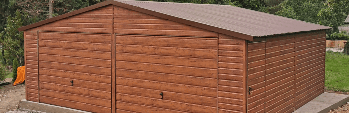 Garaż 7m x 6m, Orzech