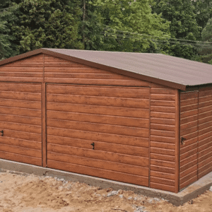 Garaż 7m x 6m orzech, drewnopodobny