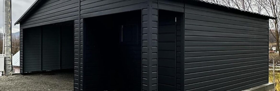 Garaż- wiata 8m x 6m RAL9005 Czarny MAT