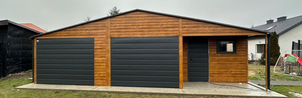 Garaż 9,5m x 6m, Multigloss + Grafit