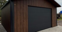 Garaż 5,50m x 6m, drewnopodobny z bramą segmentową