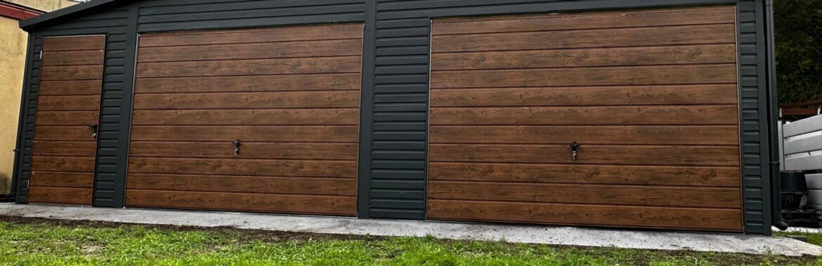 Garaż  8,5m x 6m Grafit + Orzech