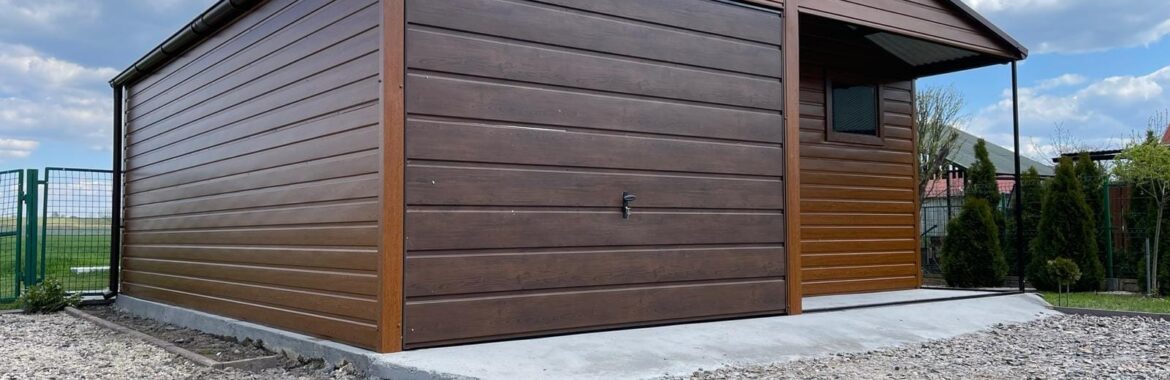 Garaż 6m x 6m Złoty dąb + Orzech
