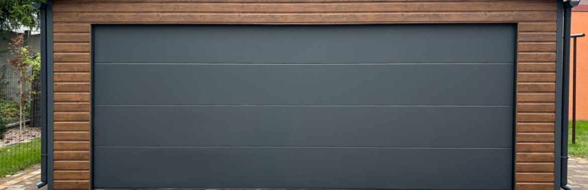 Garaż 6m x 5,80m (do 35m2) Orzech + Grafit, brama segmentowa
