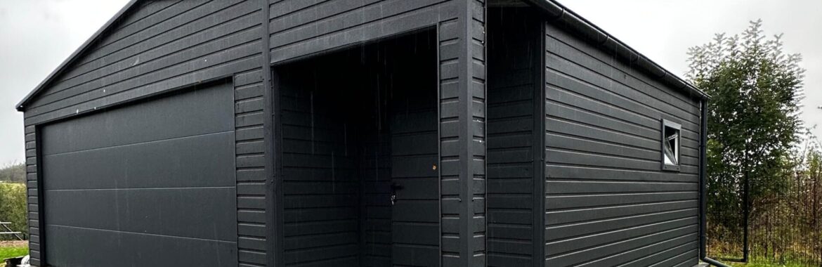 Garaż 8m x 6m Grafit MAT, brama segmentowa, wnęka