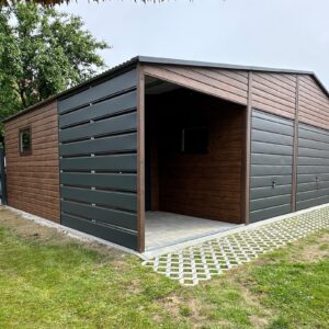 Garaż 10,5m x 6m z wiatą, garaż z wiatą