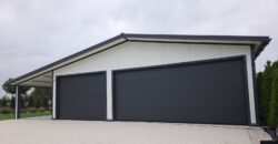 Garaż z płyty warstwowej PIR60mm 12m x 6m, biały + antracyt